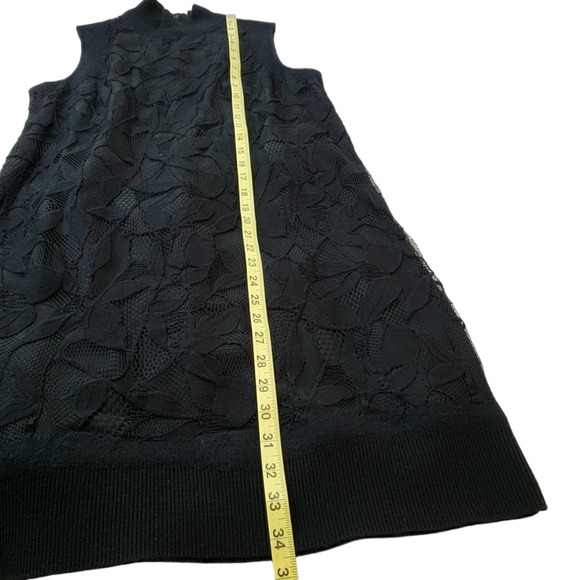RAG & BONE | SOFIYA LACE MOCK SLEEVELESS FLORAL WOOL BLACK DRESS WOMEN'S SIZE XS - Picture 16 of 17